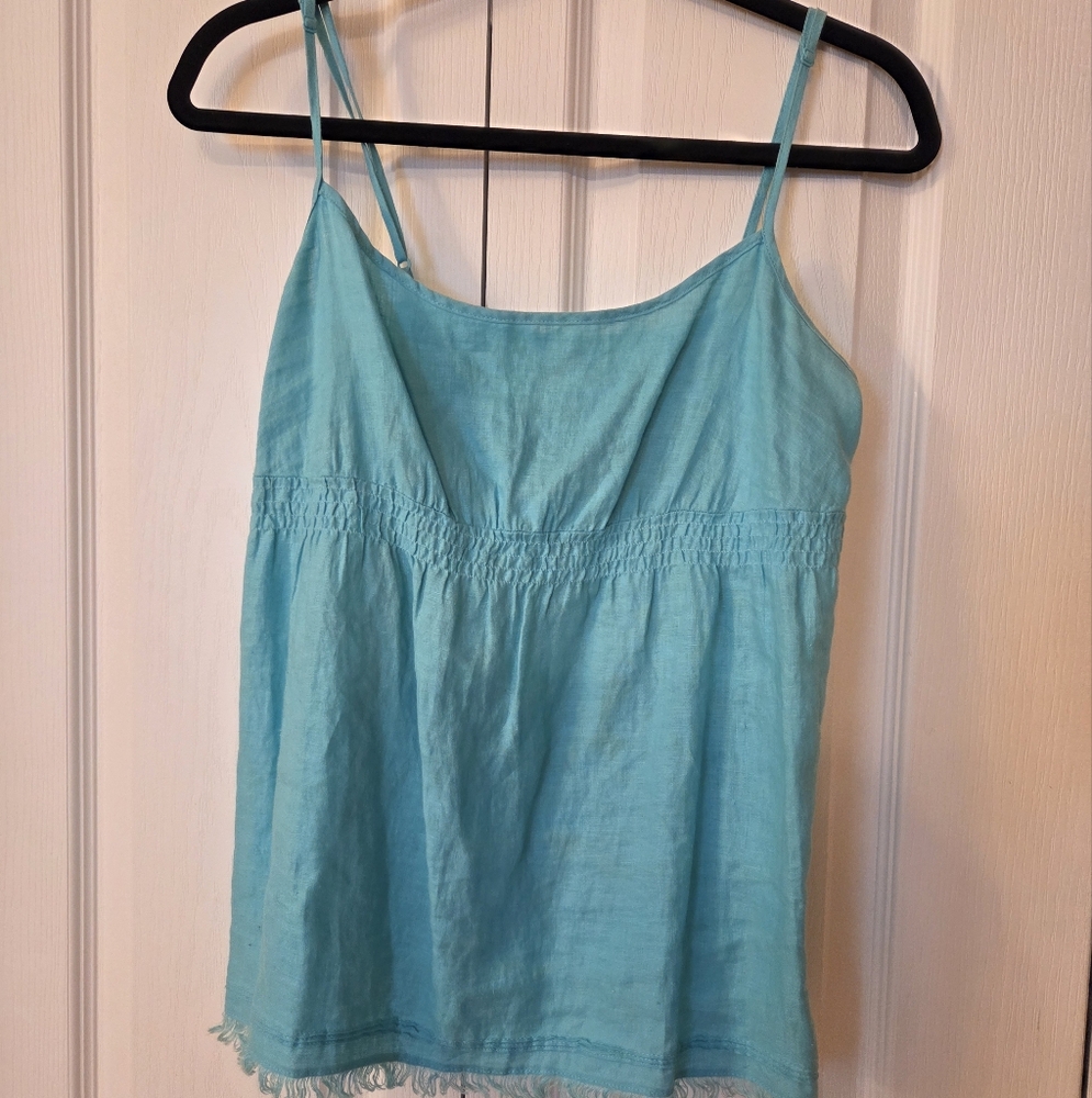 Victoria's Secret Aqua Camisole  Linen Top